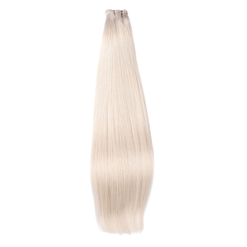 #ASH BLONDE West European Hand Tied Extensions With Cut Points